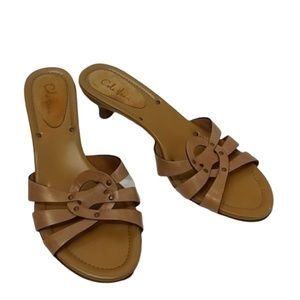 Cole Haan Tan Beige Kitten Heel Sandals